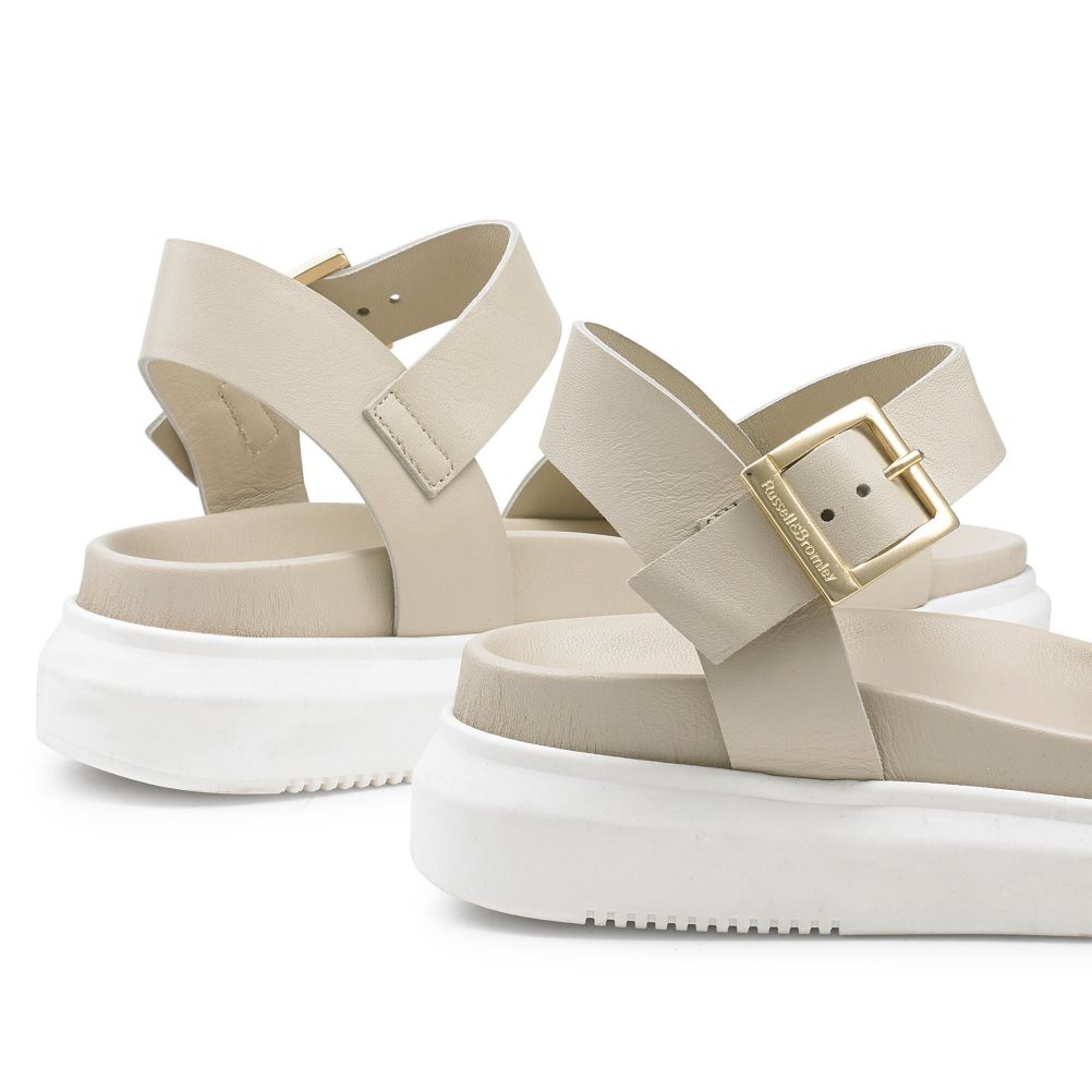 Beige Russell & Bromley Miramar Chunky Women's Flat Sandals | PH-8-JDZL