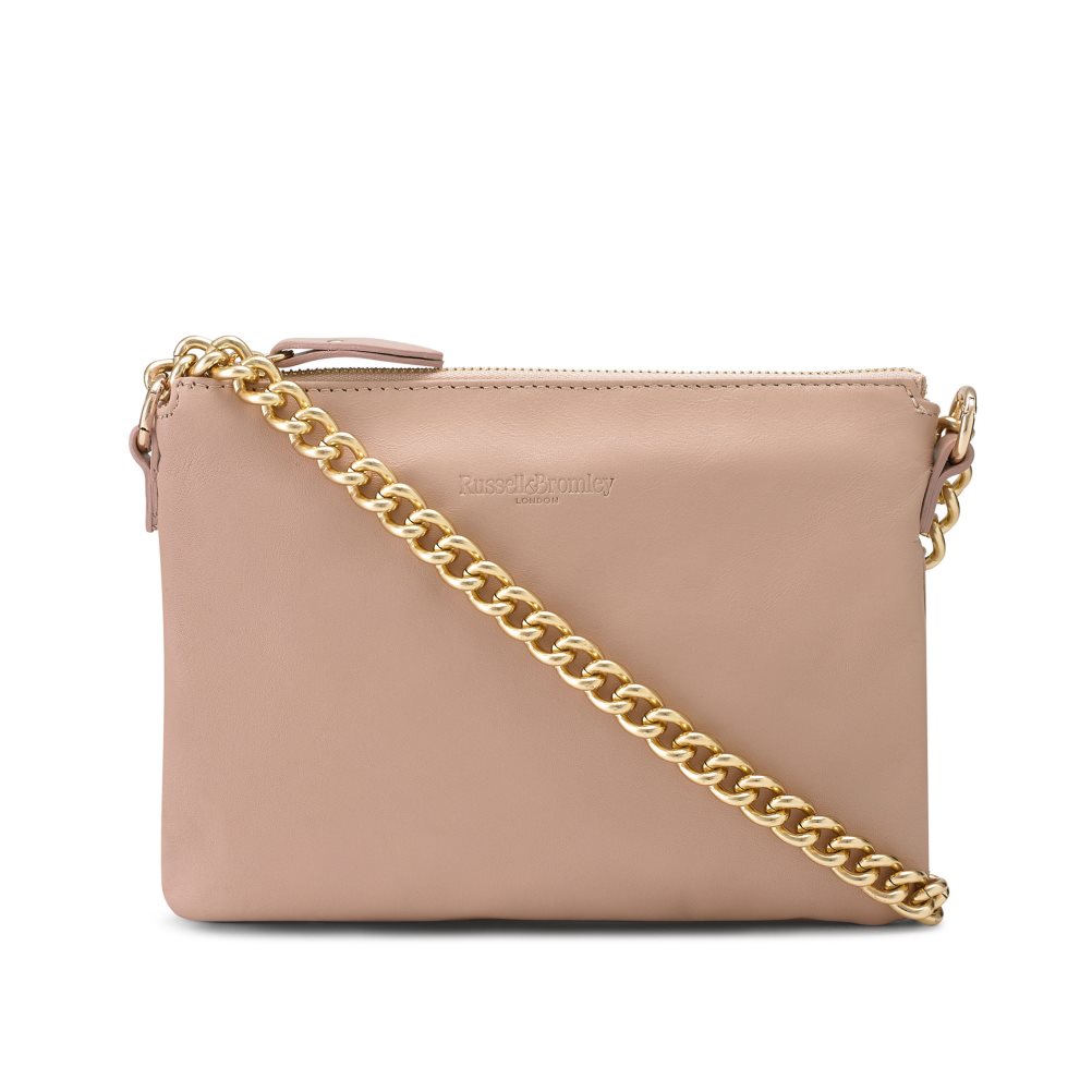 Beige Russell & Bromley On Point Chain Zip Pouch Women\'s Shoulder Bags | PH-5-QHSF