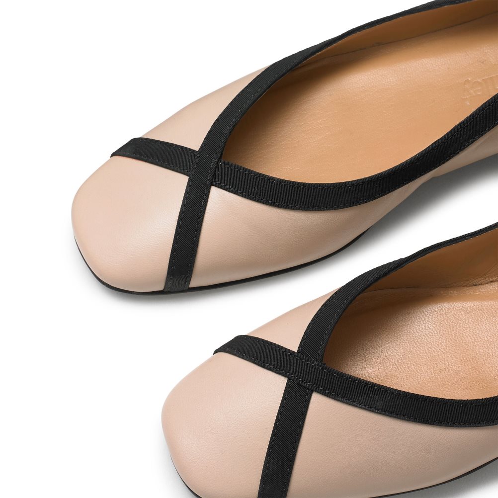 Beige Russell & Bromley Pirouette Ankle Tie Women's Ballet Flats | PH-0-TCGL