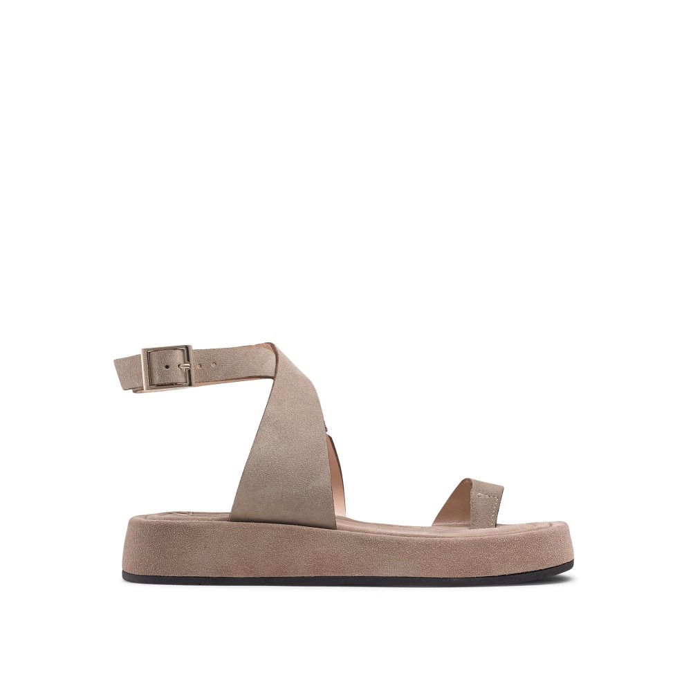 Beige Russell & Bromley Toetally Women\'s Flat Sandals | PH-0-JBGX