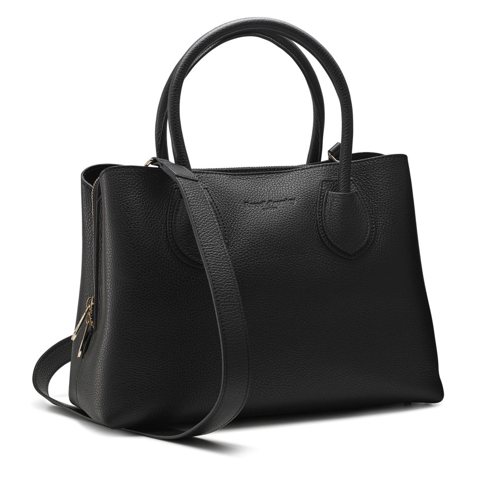 Black Russell & Bromley 9 To 5 Top Women's Handbag | PH-6-CLPX