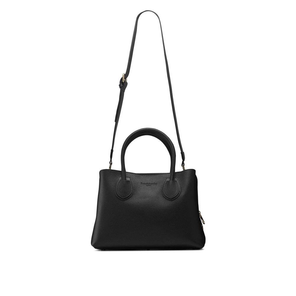 Black Russell & Bromley 9 To 5 Top Women's Handbag | PH-6-CLPX