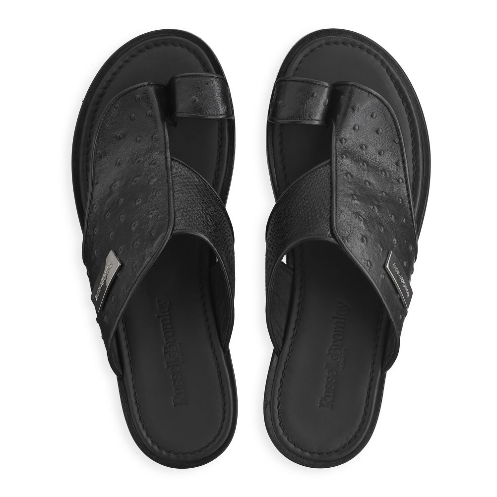 Black Russell & Bromley Arabian Men's Toe-Post Sandals | PH-0-ERDM