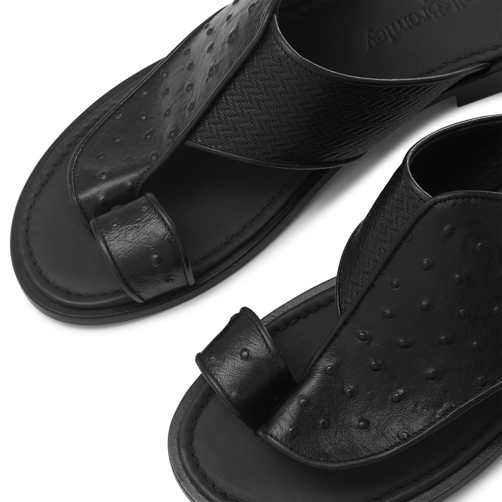 Black Russell & Bromley Arabian Men's Toe-Post Sandals | PH-0-ERDM