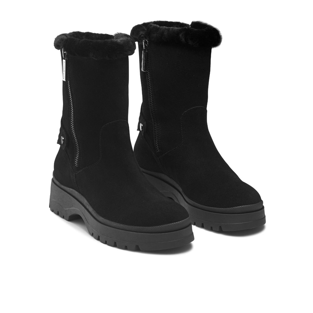 Black Russell & Bromley Arctic Shearling Lined Stomper Women's Ankle Boots | PH-4-HOXN