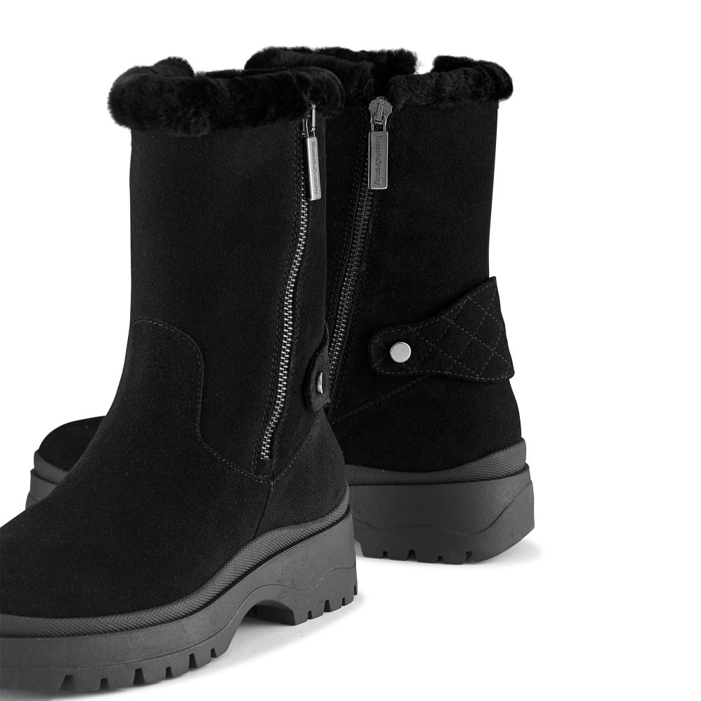 Black Russell & Bromley Arctic Shearling Lined Stomper Women's Ankle Boots | PH-4-HOXN