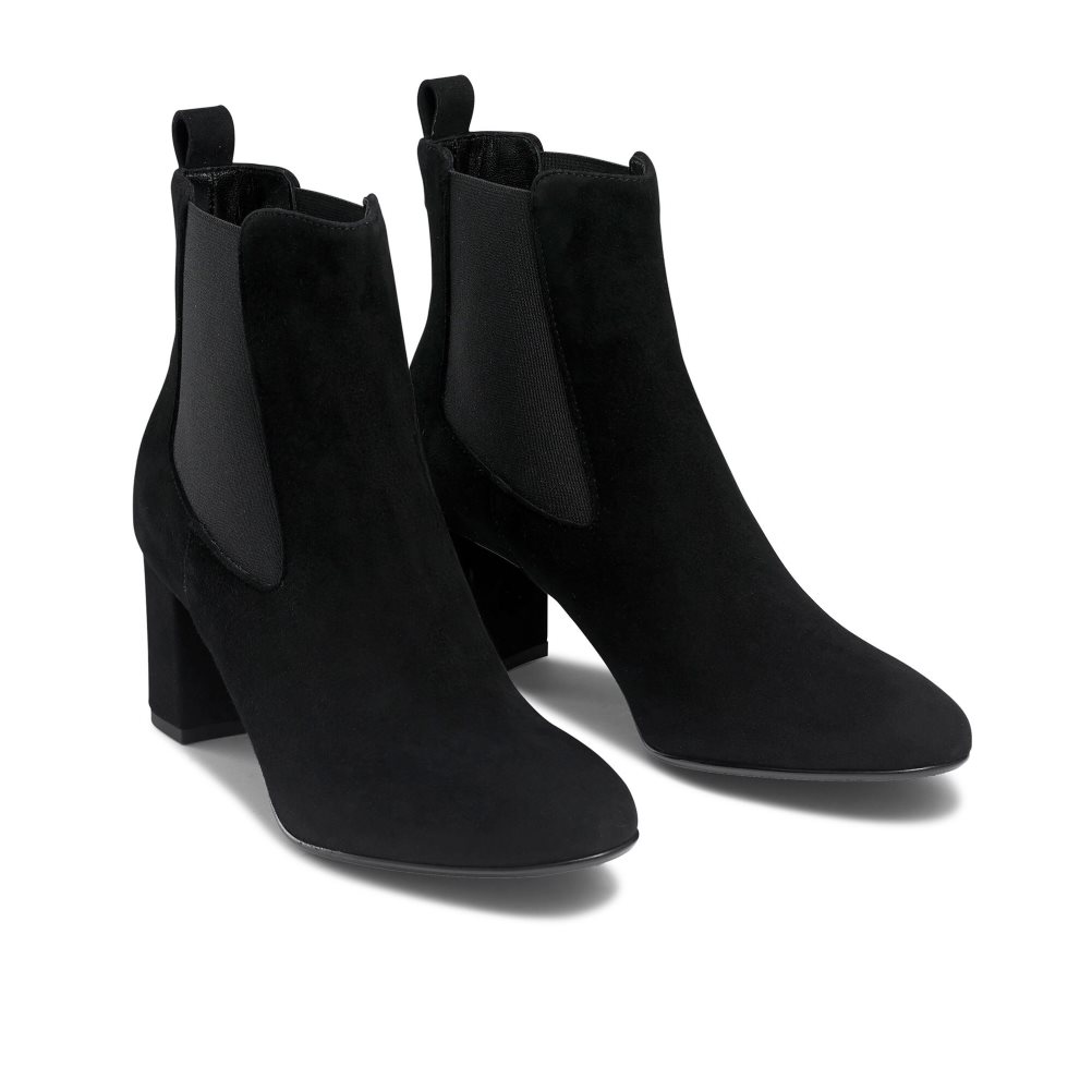 Black Russell & Bromley Beetle Block Heel Women's Chelsea Boots | PH-0-MKLX