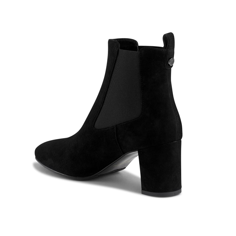 Black Russell & Bromley Beetle Block Heel Women's Chelsea Boots | PH-0-MKLX