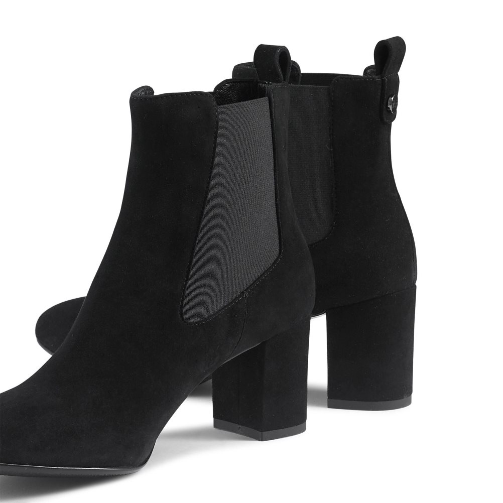 Black Russell & Bromley Beetle Block Heel Women's Chelsea Boots | PH-0-MKLX