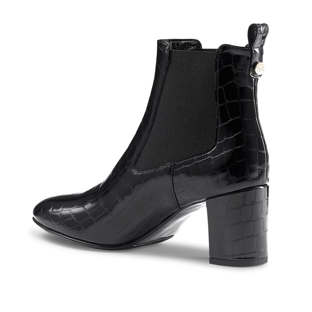 Black Russell & Bromley Beetle Block Heel Women's Chelsea Boots | PH-2-INOZ