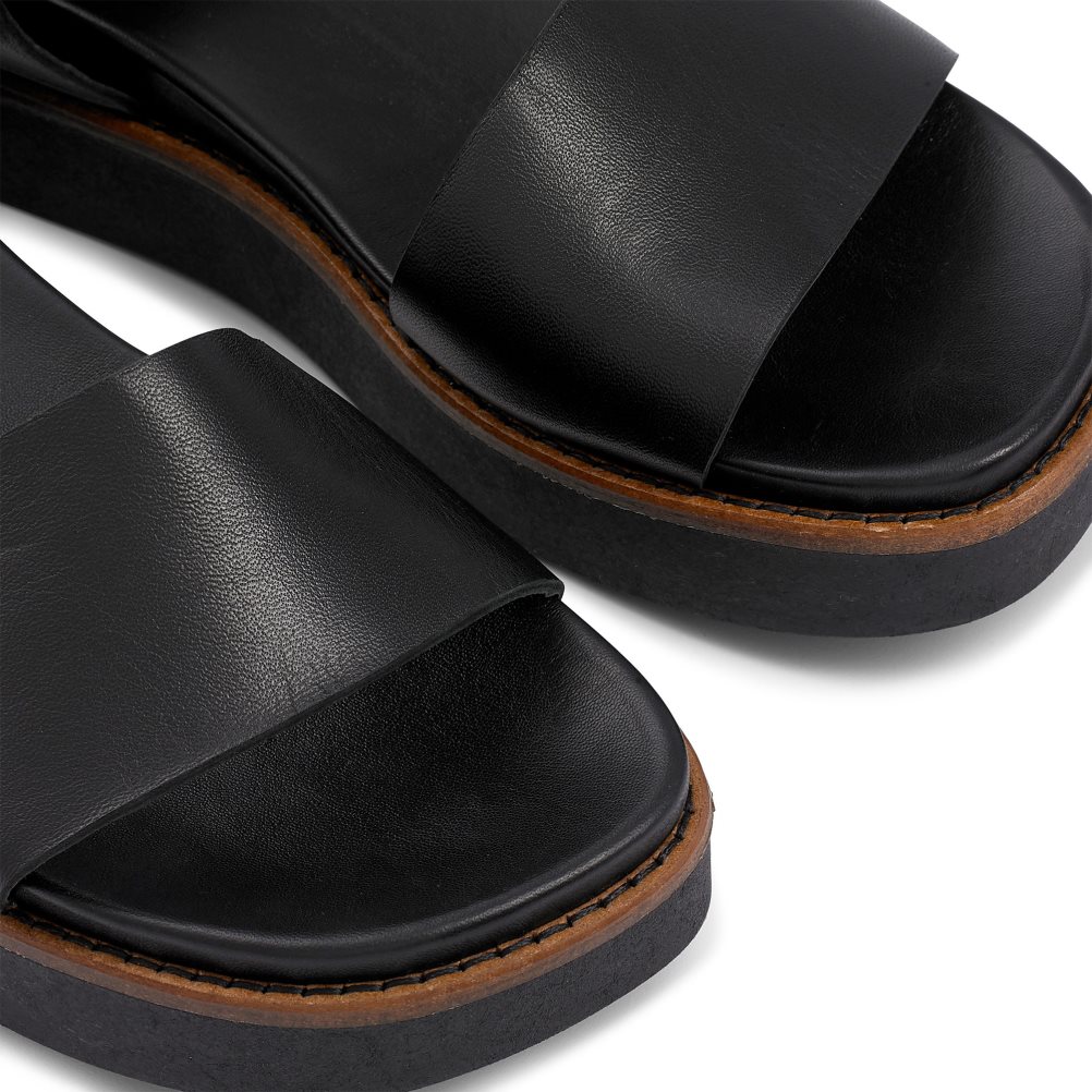 Black Russell & Bromley Boston Sporty Women's Flat Sandals | PH-7-XPKV