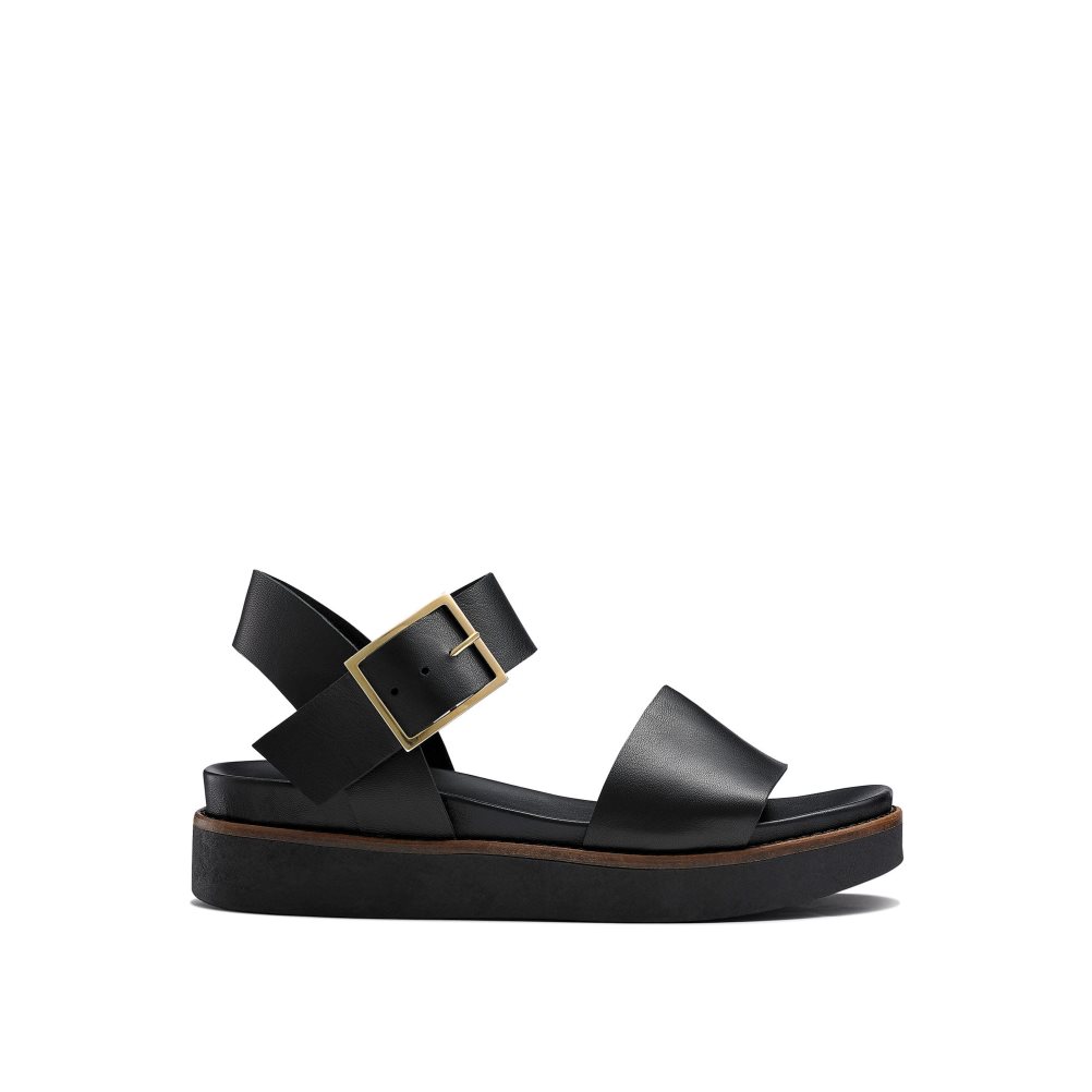 Black Russell & Bromley Boston Sporty Women\'s Flat Sandals | PH-7-XPKV