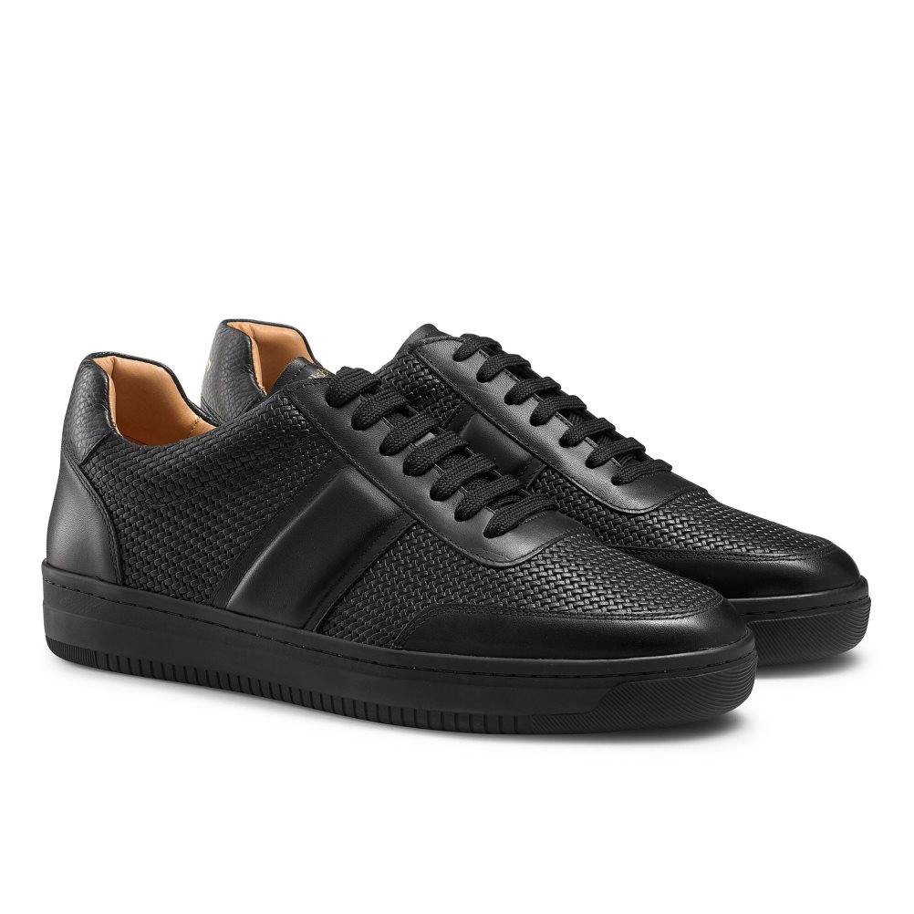 Black Russell & Bromley Bowery Oxford Lace Men's Trainers | PH-8-JDUG