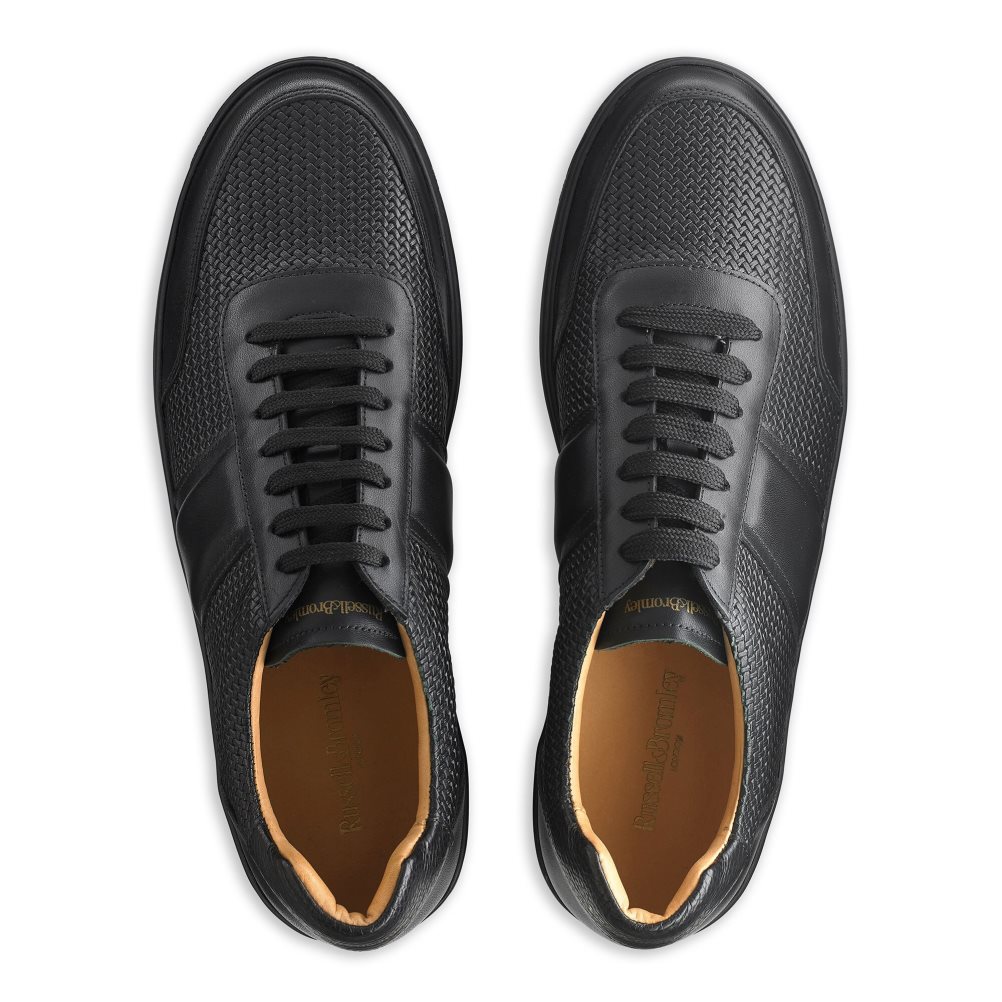 Black Russell & Bromley Bowery Oxford Lace Men's Trainers | PH-8-JDUG