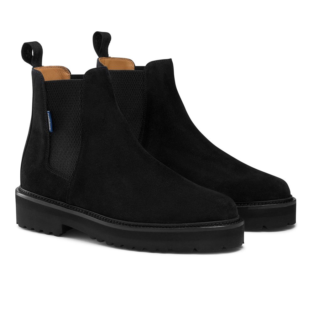 Black Russell & Bromley Bruton Cleated Sole Men's Chelsea Boots | PH-1-IWLO