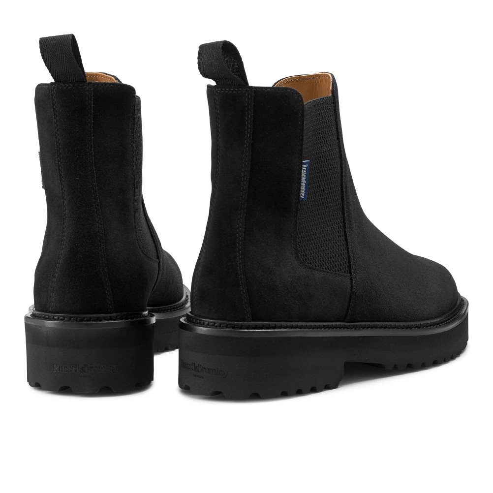 Black Russell & Bromley Bruton Cleated Sole Men's Chelsea Boots | PH-1-IWLO