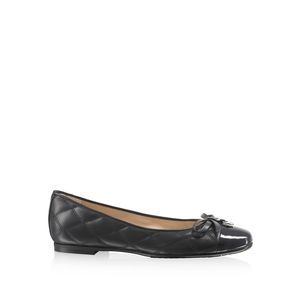 Black Russell & Bromley Charming Quilted Women\'s Ballet Flats | PH-4-EVDB