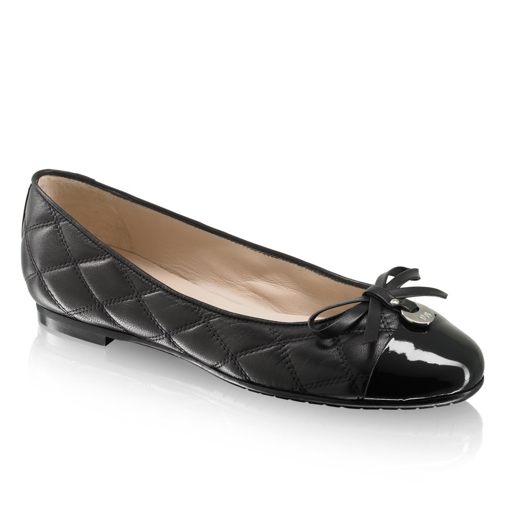 Black Russell & Bromley Charming Quilted Women's Ballet Flats | PH-4-XAKL