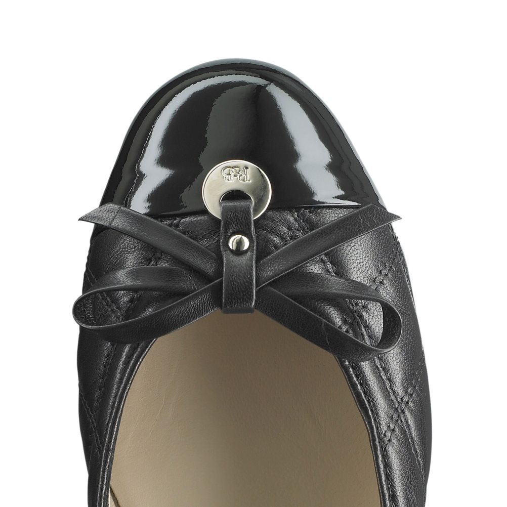 Black Russell & Bromley Charming Quilted Women's Ballet Flats | PH-4-XAKL