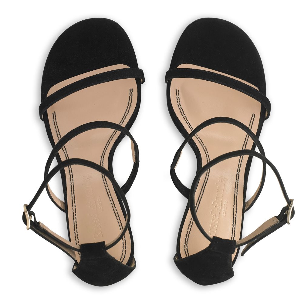 Black Russell & Bromley Chopsticks Triple Strap Women's Heels Sandals | PH-5-LPRS