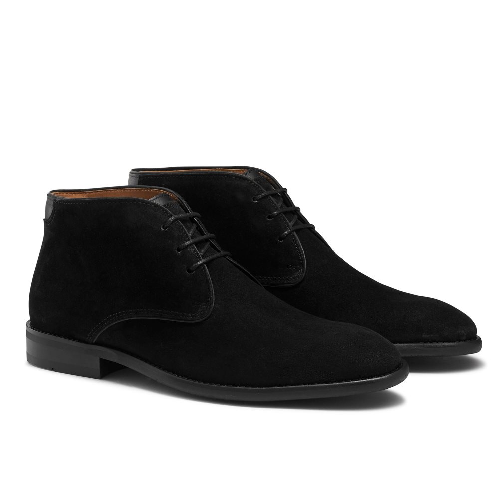 Black Russell & Bromley Classic Men's Desert Boots | PH-0-UNYR