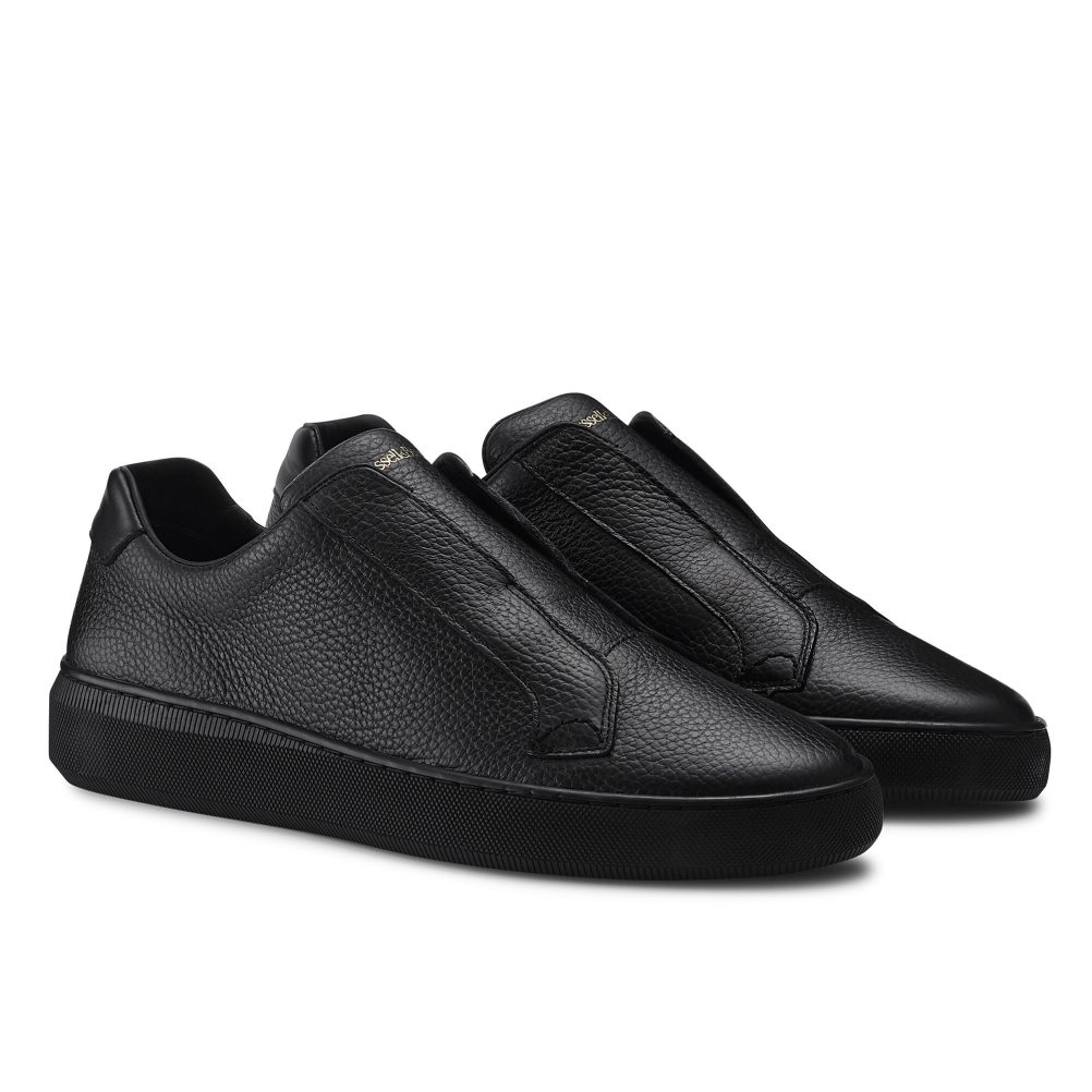 Black Russell & Bromley Clearway M Laceless Men's Trainers | PH-1-UKCE