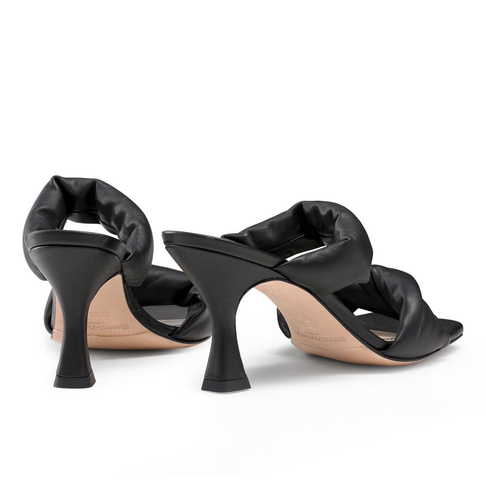 Black Russell & Bromley Cocktail Puff Strap Women's Mules | PH-4-LDRQ