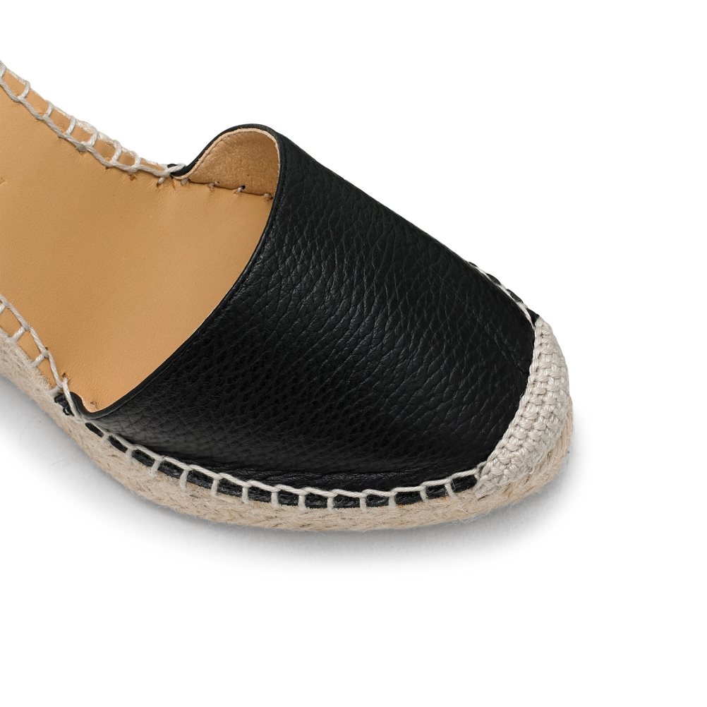 Black Russell & Bromley Coinwraphi Espadrille Women's Wedges | PH-3-WLDE