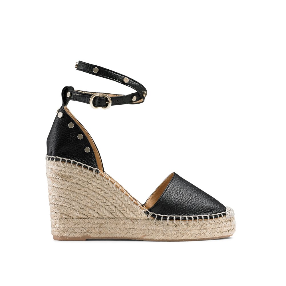 Black Russell & Bromley Coinwraphi Espadrille Women\'s Wedges | PH-3-WLDE