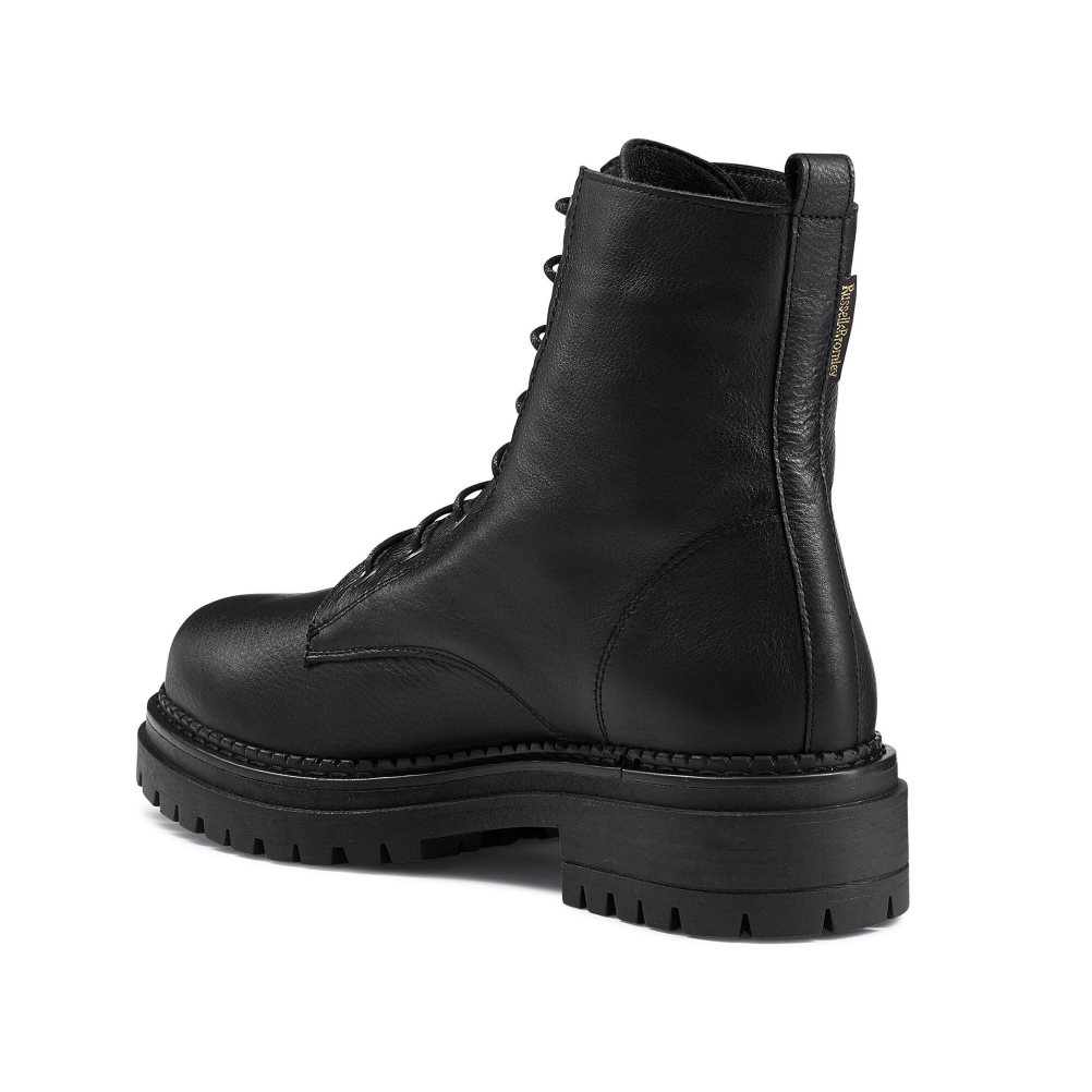 Black Russell & Bromley Combat 8 Eyelet Women's Combat Boots | PH-8-XTFV