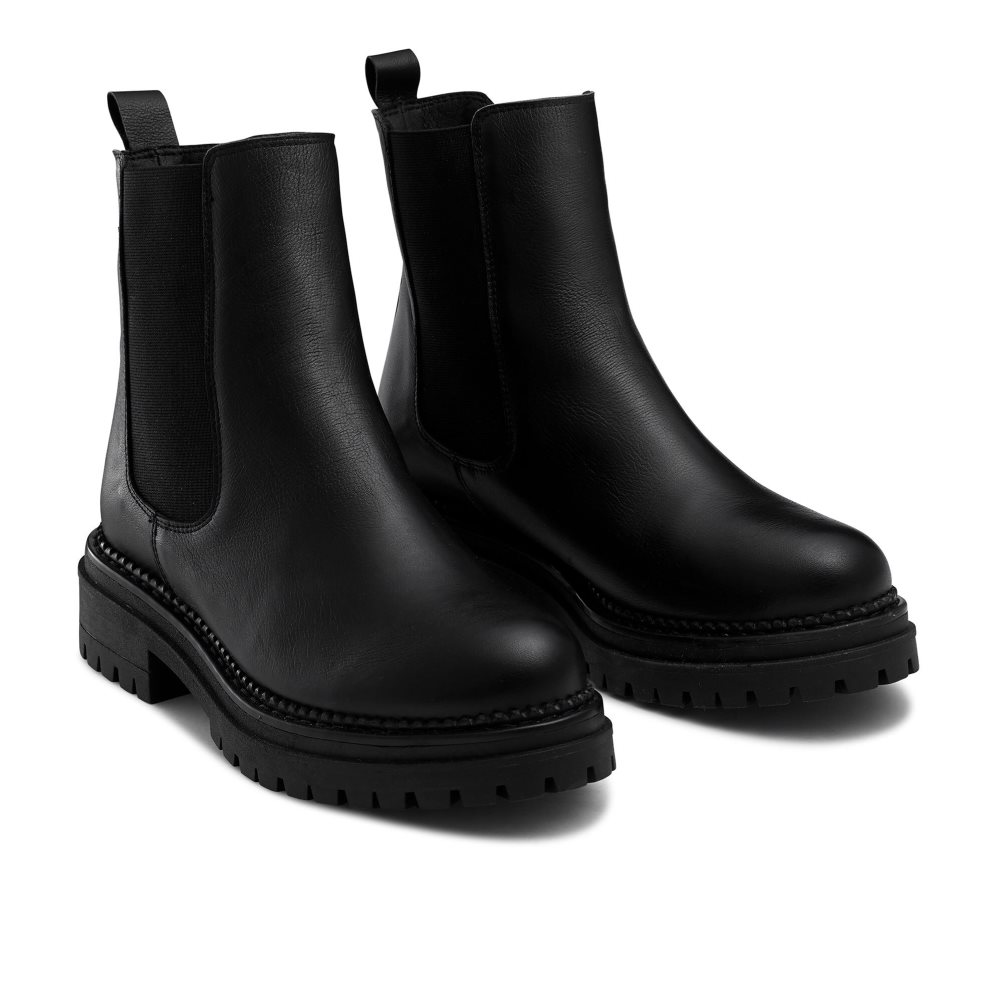 Black Russell & Bromley Company Combat Women's Chelsea Boots | PH-9-AVWM