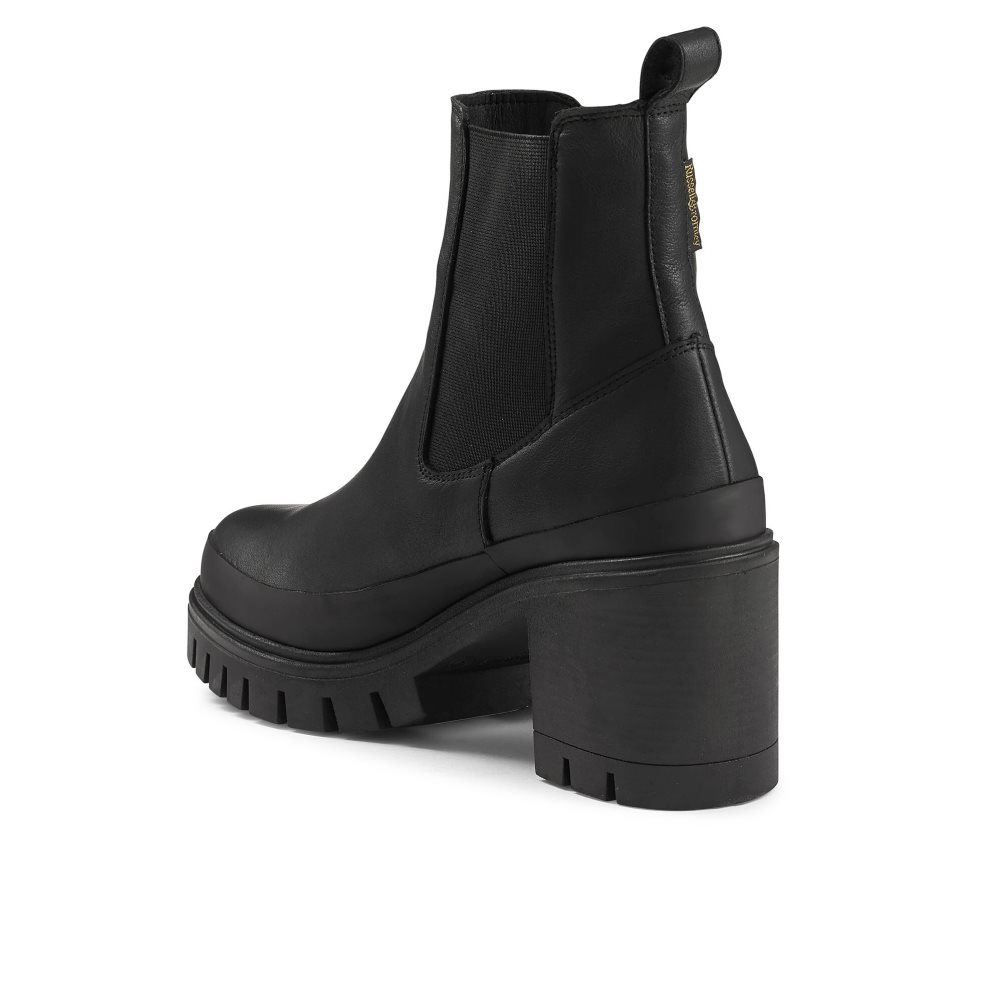 Black Russell & Bromley Company Hi Heeled Combat Women's Chelsea Boots | PH-8-BGVK