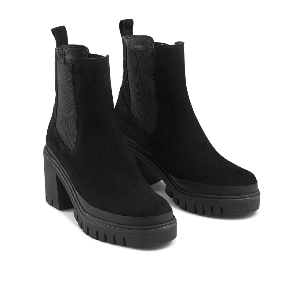 Black Russell & Bromley Company Hi Heeled Combat Women's Chelsea Boots | PH-9-IMJX