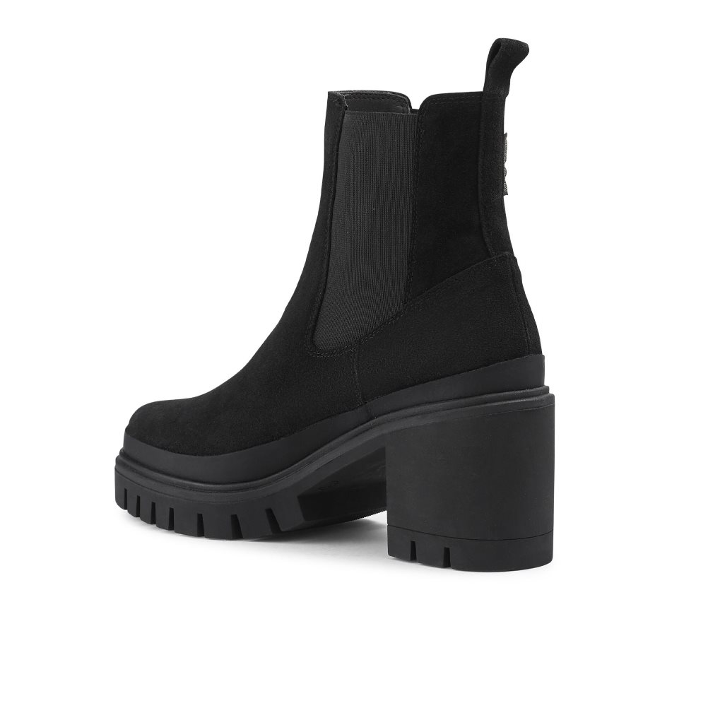 Black Russell & Bromley Company Hi Heeled Combat Women's Chelsea Boots | PH-9-IMJX