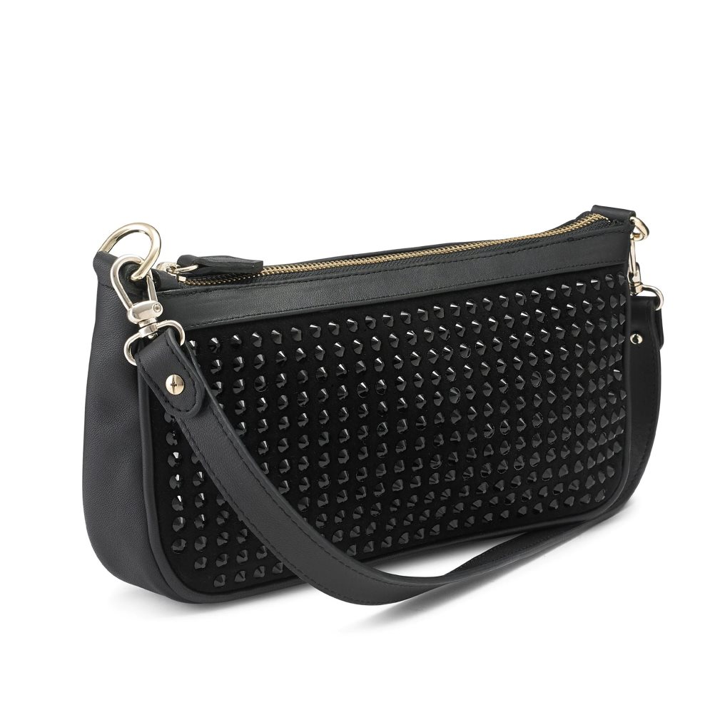 Black Russell & Bromley Cosmo+ Embellished Women's Shoulder Bags | PH-9-IWKS