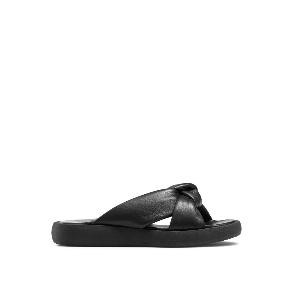 Black Russell & Bromley Dallas Knot Women\'s Flat Sandals | PH-0-AXJS