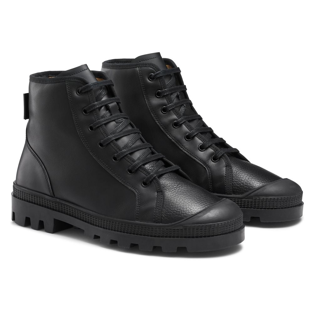 Black Russell & Bromley Diego Lace Up Men's Ankle Boots | PH-1-YWHR