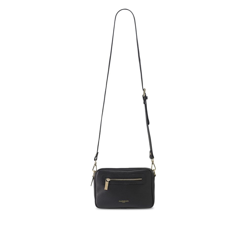 Black Russell & Bromley Dynamic Triple Zip Camera Women's Crossbody Bags | PH-3-KQLD