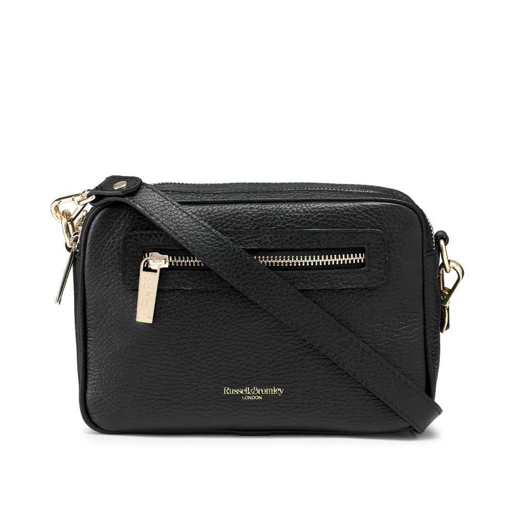 Black Russell & Bromley Dynamic Triple Zip Camera Women\'s Crossbody Bags | PH-3-KQLD