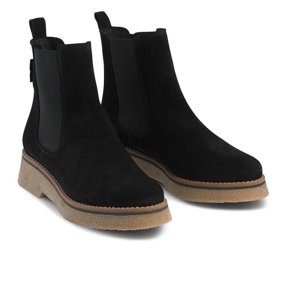 Black Russell & Bromley Eden Crepe Women's Chelsea Boots | PH-9-FBJC