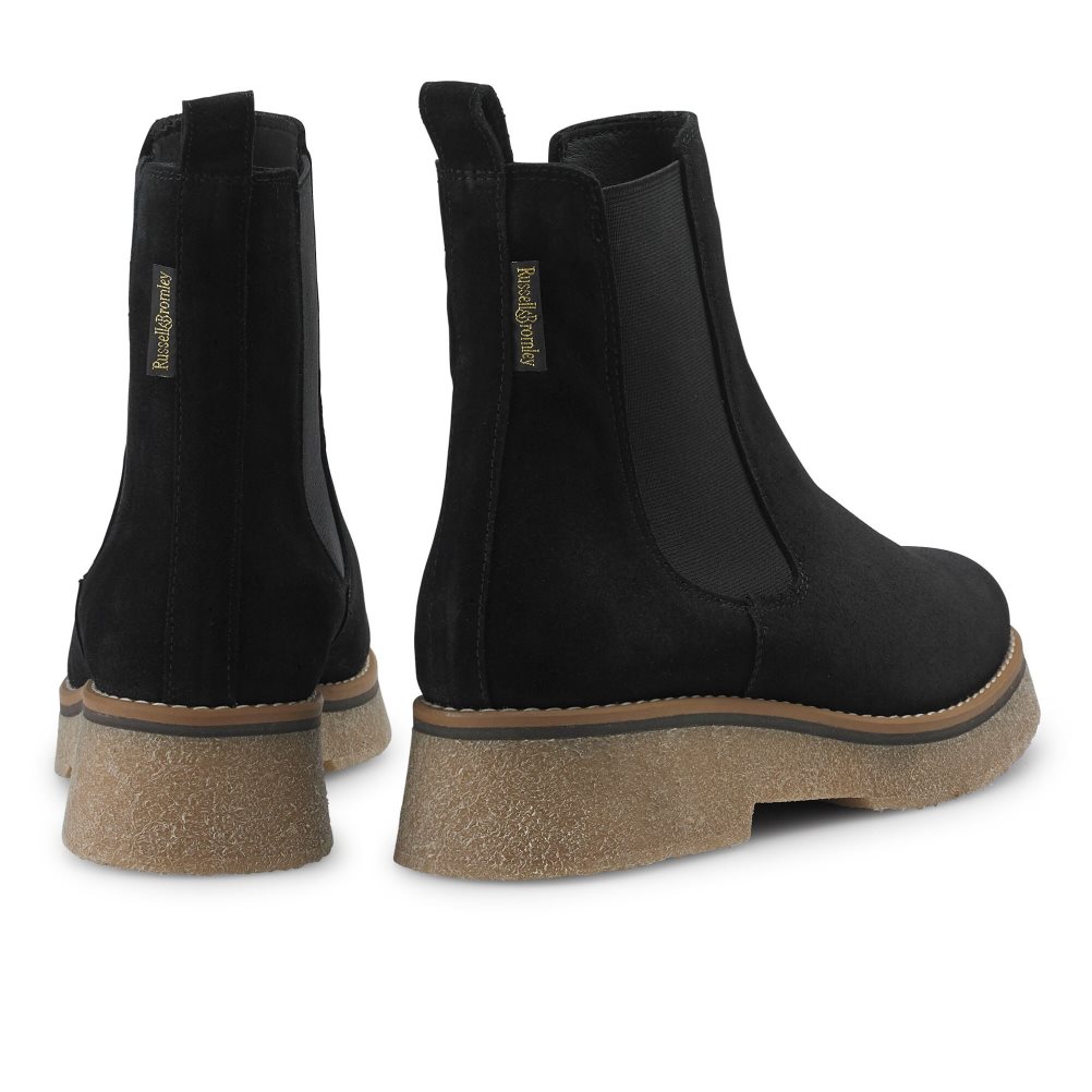 Black Russell & Bromley Eden Crepe Women's Chelsea Boots | PH-9-FBJC