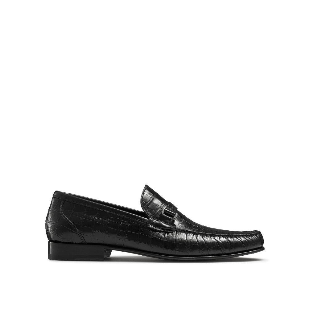 Black Russell & Bromley Elite Slip On Men\'s Moccasins | PH-3-IFMT