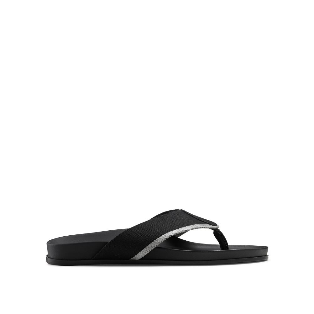 Black Russell & Bromley Fab Men\'s Toe-Post Sandals | PH-6-JZMR