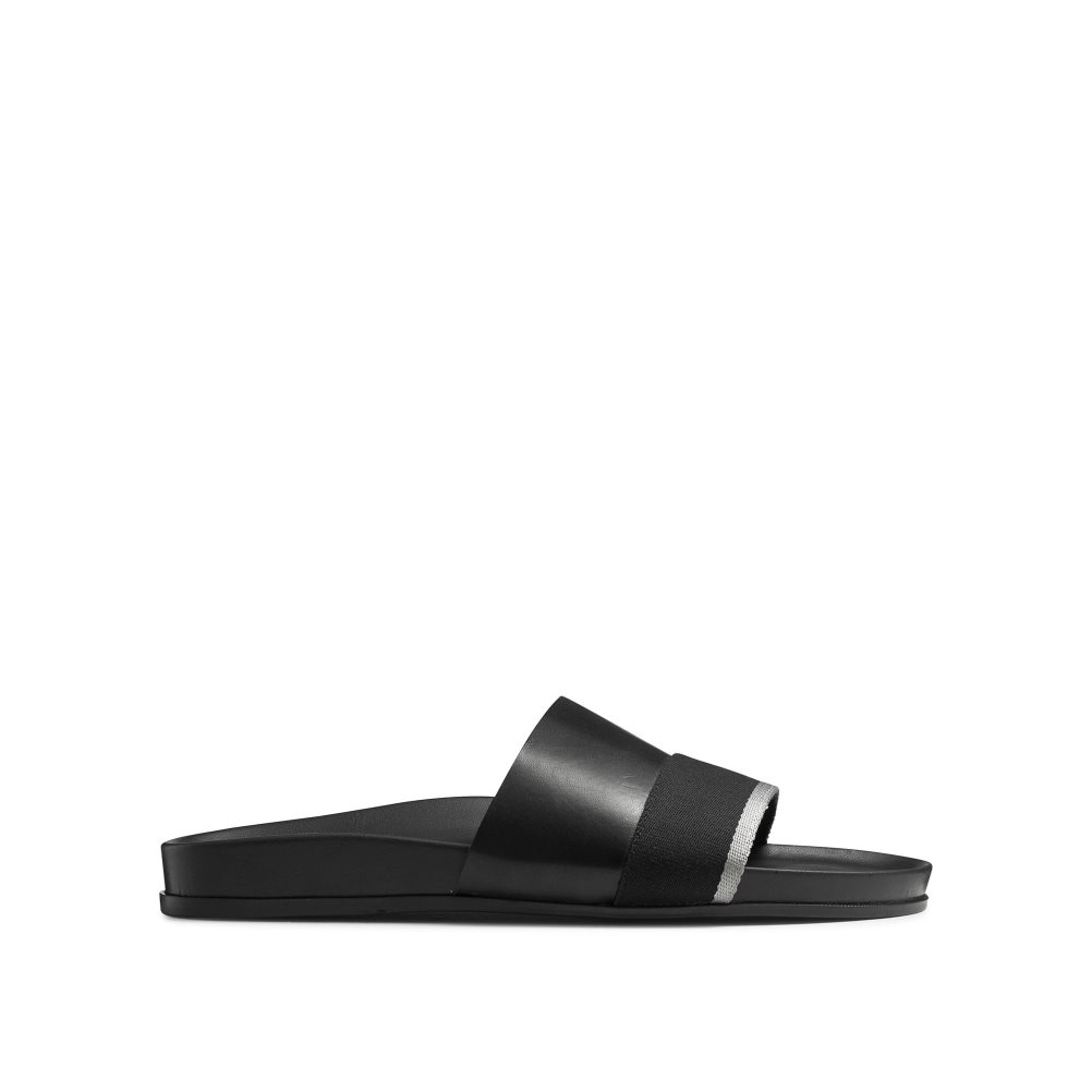 Black Russell & Bromley Fab Slip Men\'s Slides | PH-6-HWJP