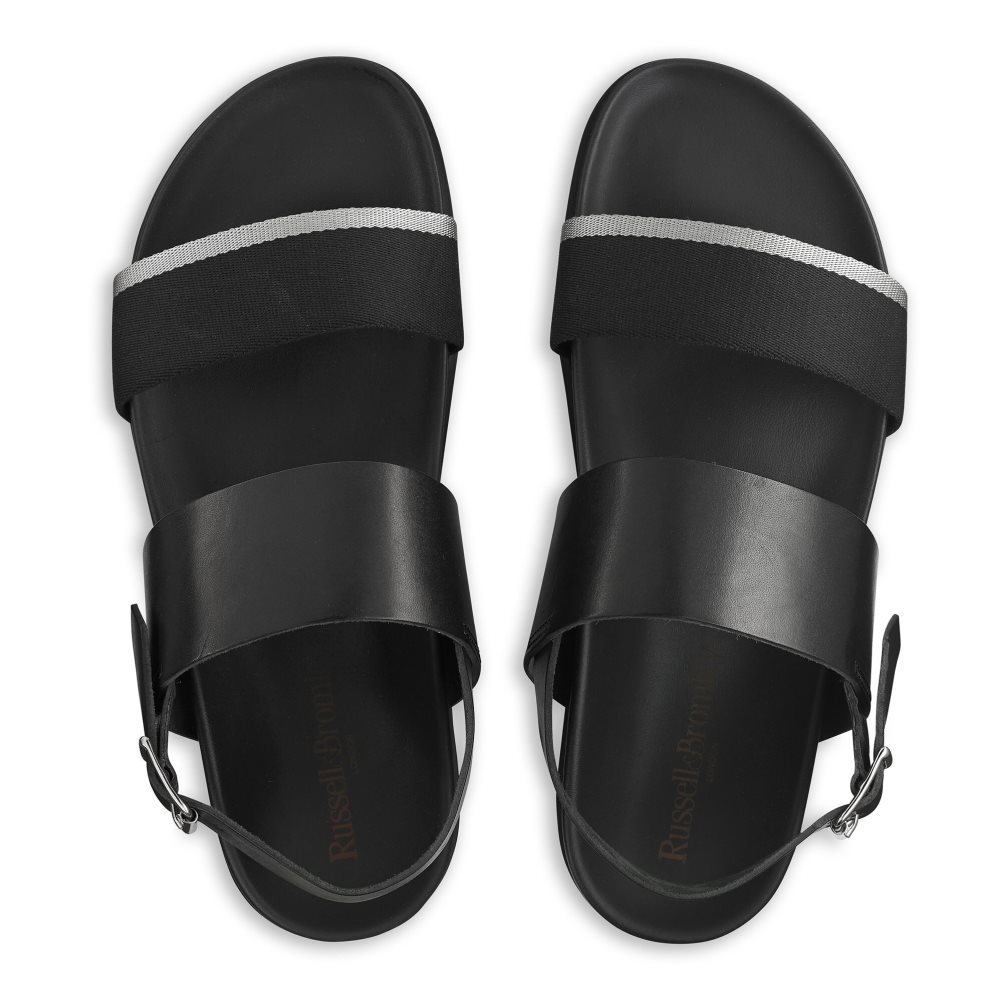 Black Russell & Bromley Fab Track Men's Back-Strap Sandals | PH-4-ENLM