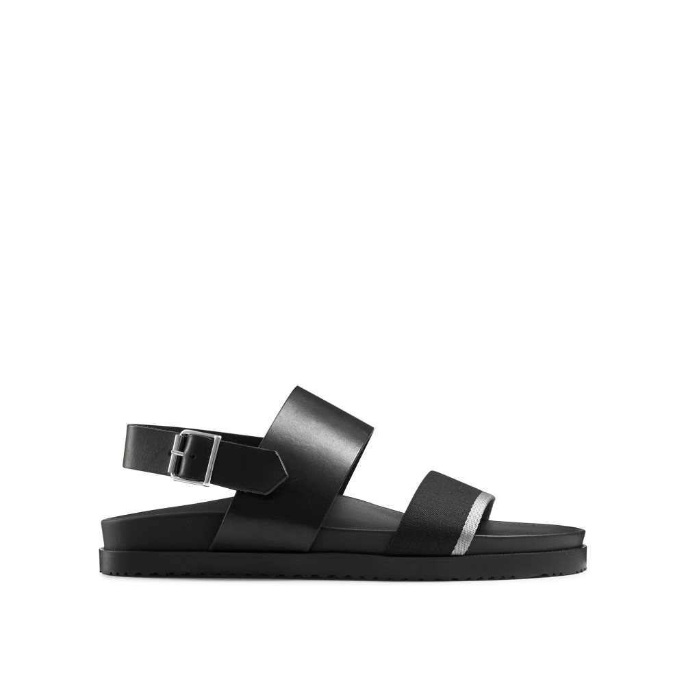 Black Russell & Bromley Fab Track Men\'s Back-Strap Sandals | PH-4-ENLM