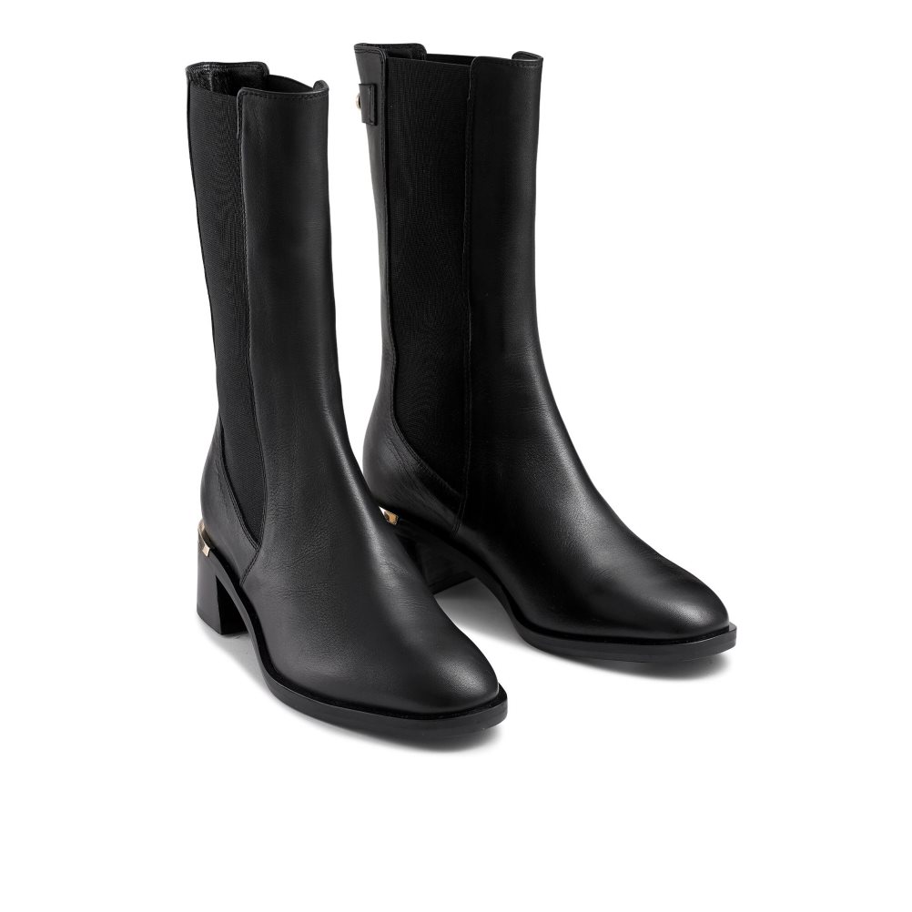 Black Russell & Bromley Gallop Heel Clip Women's Chelsea Boots | PH-3-VAZF