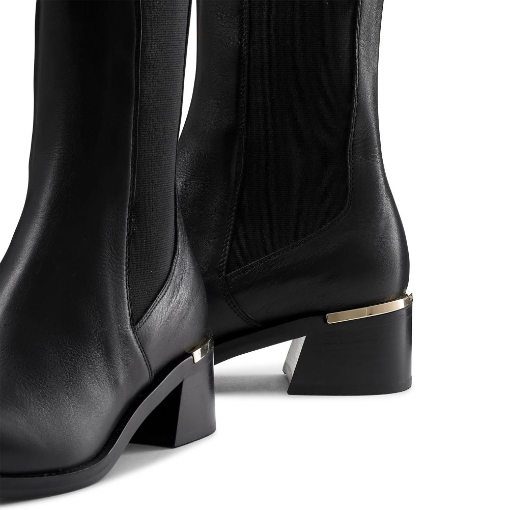 Black Russell & Bromley Gallop Heel Clip Women's Chelsea Boots | PH-3-VAZF