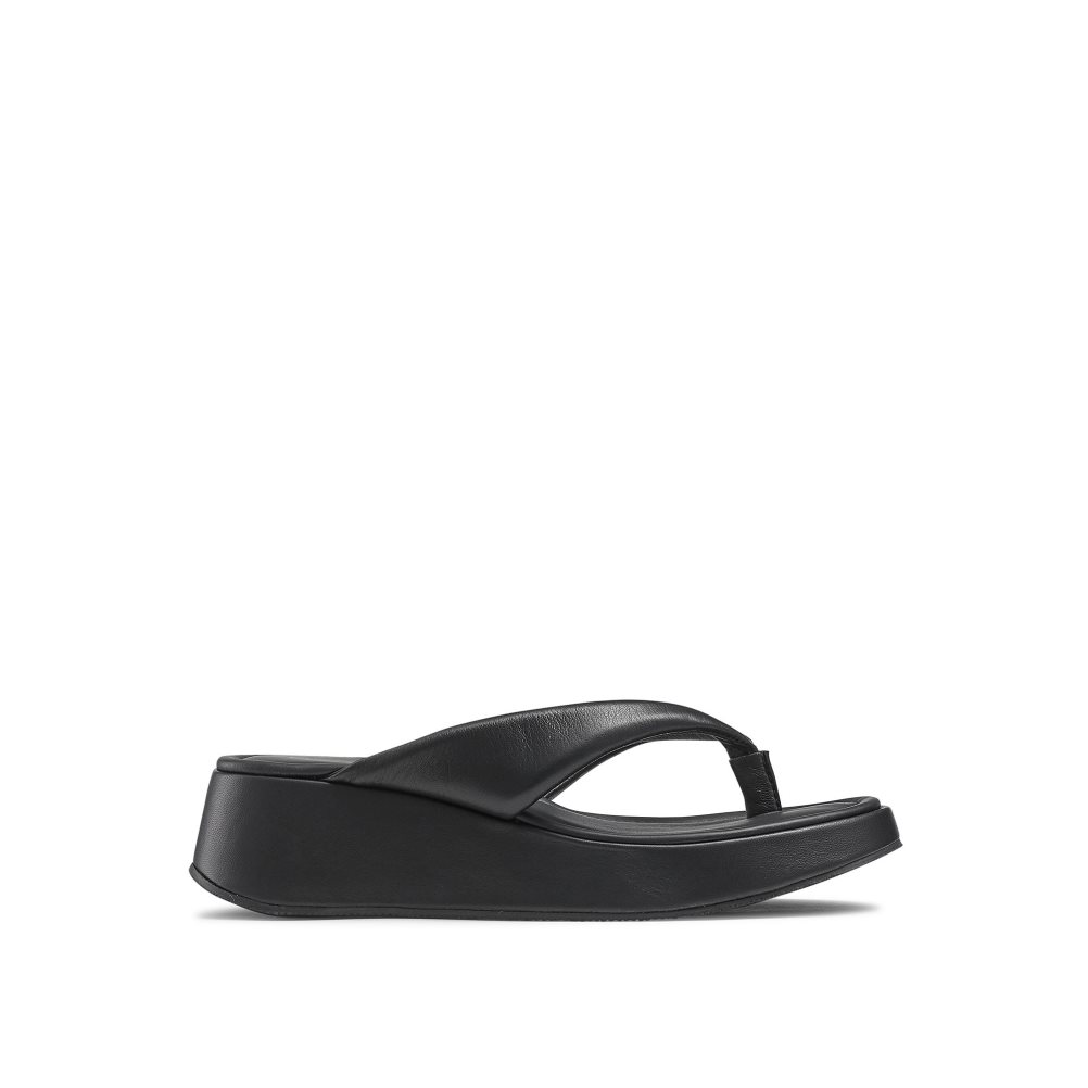 Black Russell & Bromley Hoxton Toe Post Women\'s Flat Sandals | PH-8-JAVG