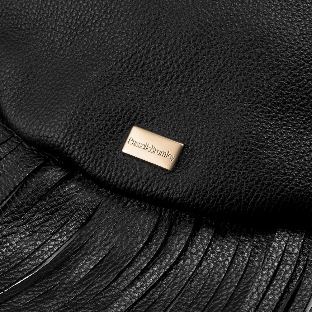 Black Russell & Bromley Indie Fringed Women's Shoulder Bags | PH-9-KAIF